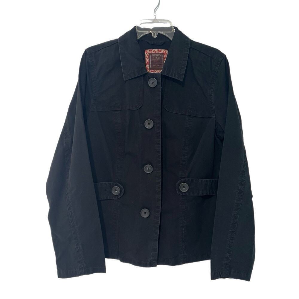 Old Navy Vintage Cotton Barn Jacket Women’s size Large Black Utility Chore 2007